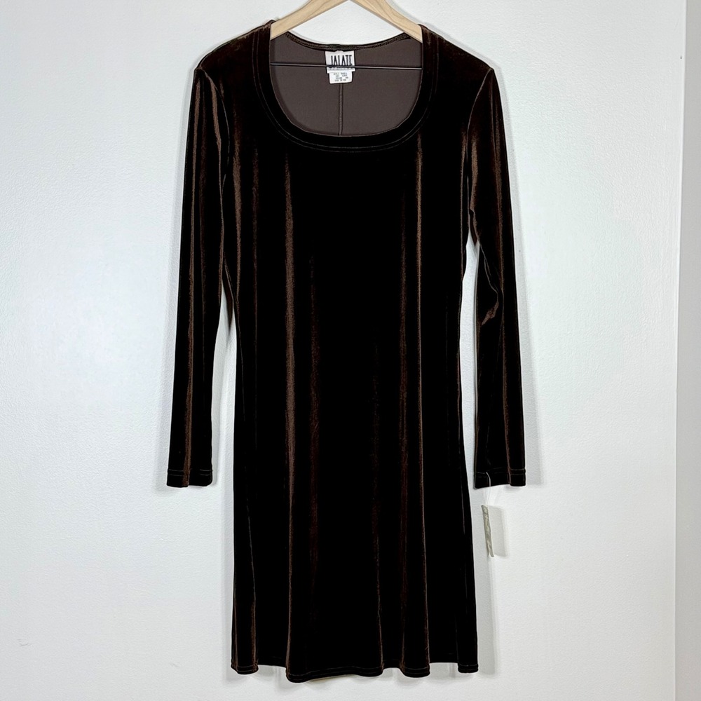 Womens Velvet Dress Size M Dark Chocolate Brown Vintage 90s Whimsigoth Charmed